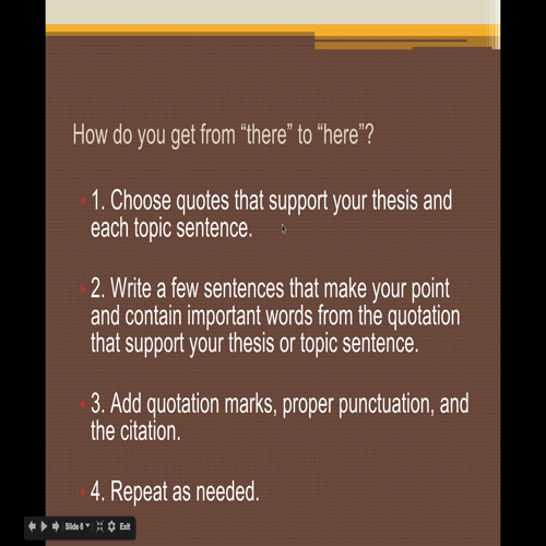 screencast #1 - incorporating evidence