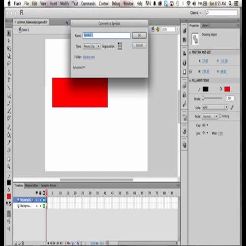 lesson 2- creating a hidden object with the -shape tool-