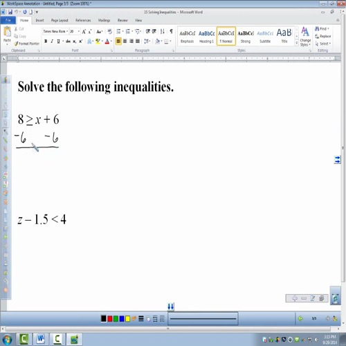 Solving Inequalities