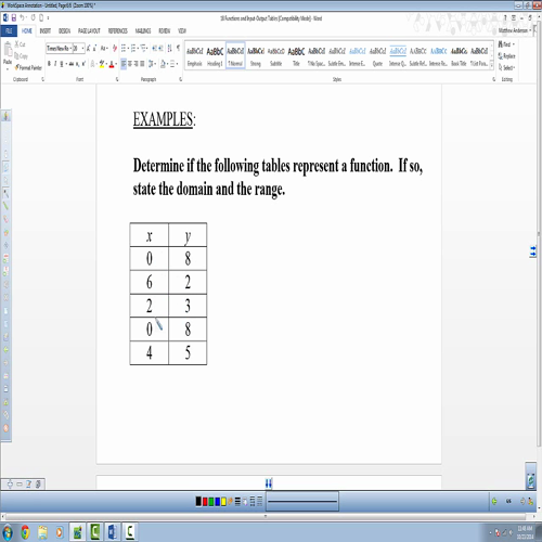 Functions and Input-Output Tables