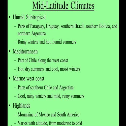 climate,veg,econ of latin america