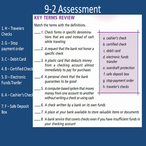 9-1 and 9-2 assessments review