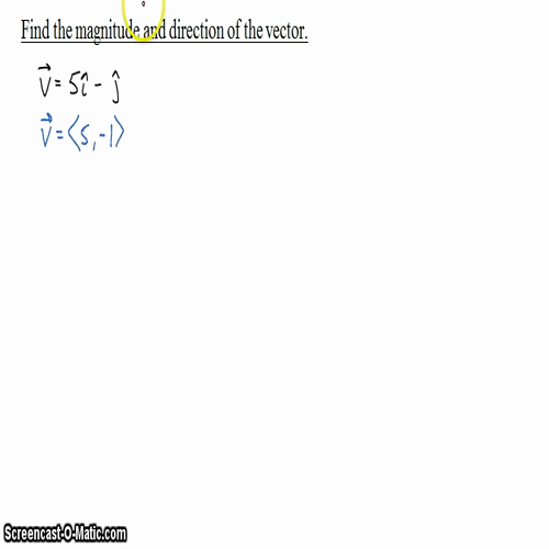 Pre-Calc @ Harrison: Component Form and Magnitude and Direction