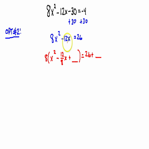 Completing the Square When a Does not Equal One - Requires Fractions