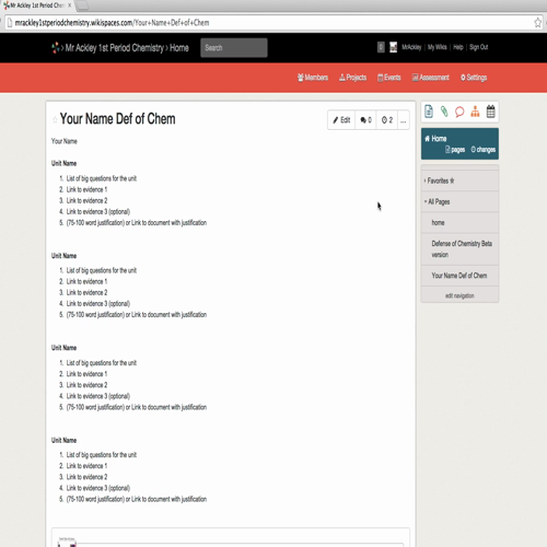 Defense of Chemistry - page creation