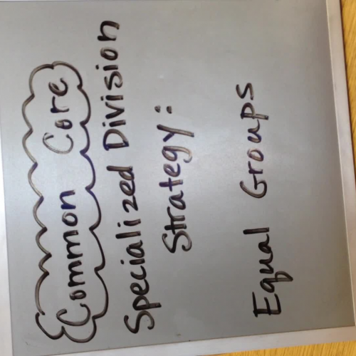 division strategy- equal groups