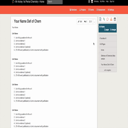 Defense of Chemistry - page creation