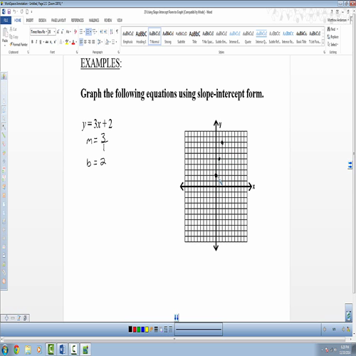 Using Slope-Intercept Form to Graph