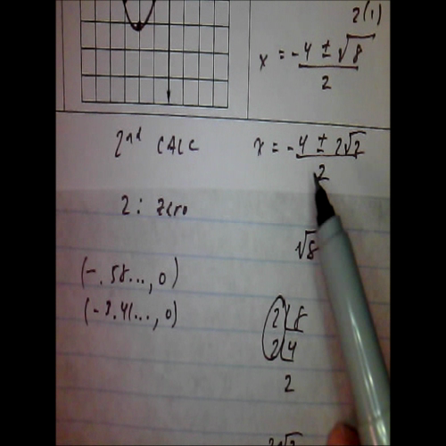 Solving Quadratic Equations with Irrational Solutions #2