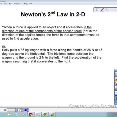 Newton's 2nd Law in 2-D Lesson