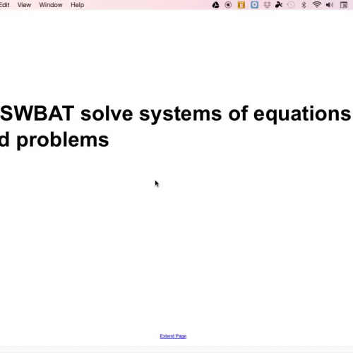 Mr. Sweeney - Lesson on Systems of Equations Word Problems