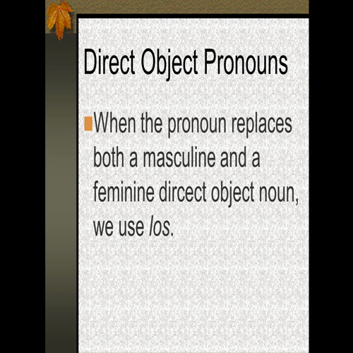 direct object pronouns