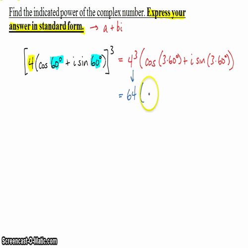 Pre-Calc @ Harrison: Powers of Complex Numbers