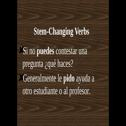 Stem Changing Verbs