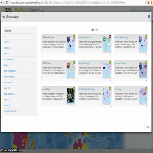 National Geographic Interactive Map Making Tool
