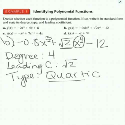 4.1 - Graphing Polynomial Functions