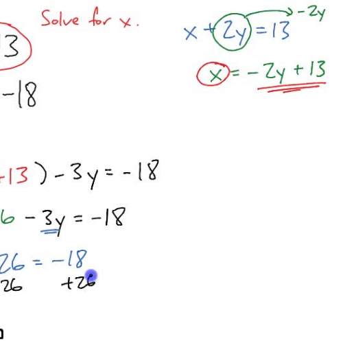 Algebra I @ Harrison: Solving Systems of Equations by Substitution