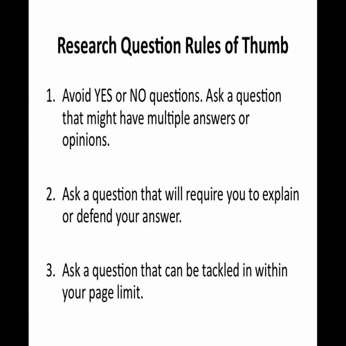 creating a good research question