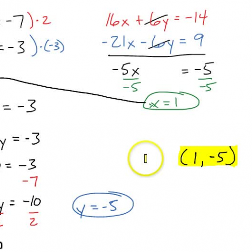 Algebra I @ Harrison: Solving Systems of Equations by Elimination, Part 2