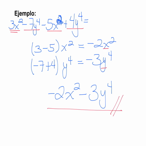 reduccion de terminos