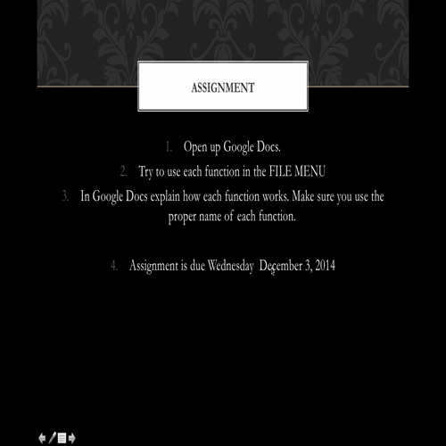 google docs file menu