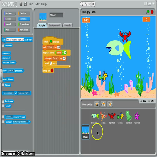 hungry fish screencast