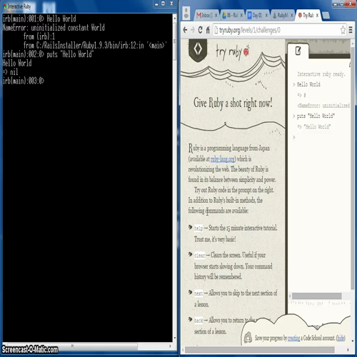Intro to IRB & TryRuby.org
