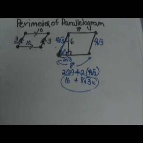 perimeter of parallelogram