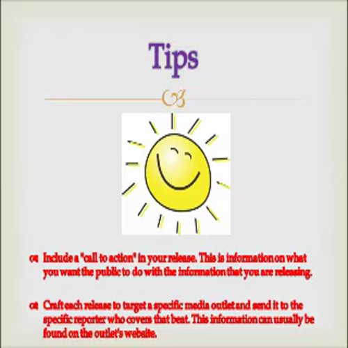 Presentation 2: How to Write a Press Release