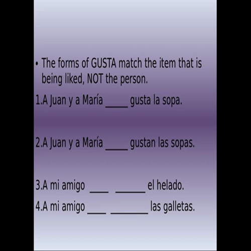 gusta vs. gustan