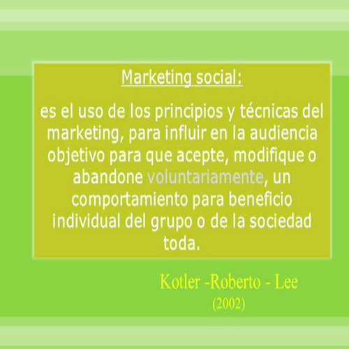 Social Marketing  40  Year  Evolution in spanish
