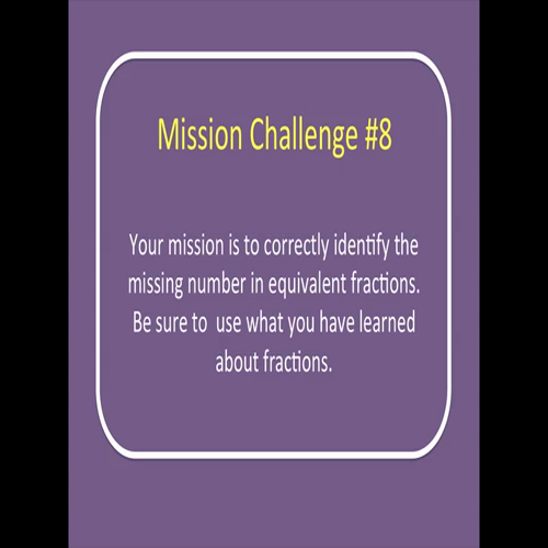 mission challenger #8 missing number equivalencies