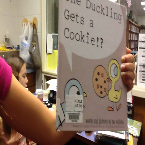 the duckling gets a cookie!