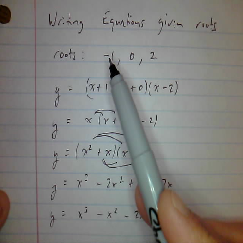 Writing Polynomial Equations Given Roots #2
