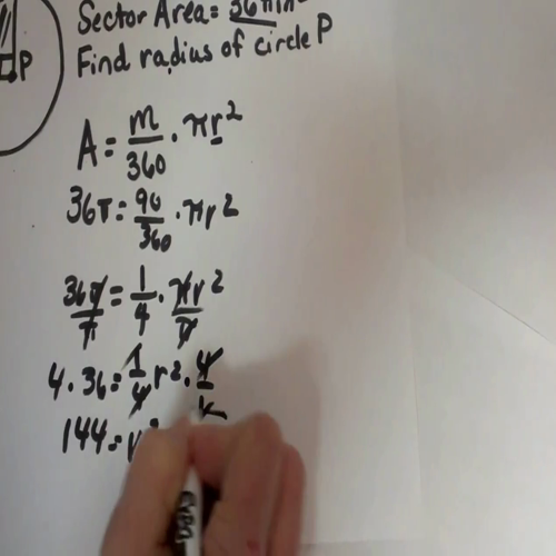 Finding the radius of a circle when given the sector area