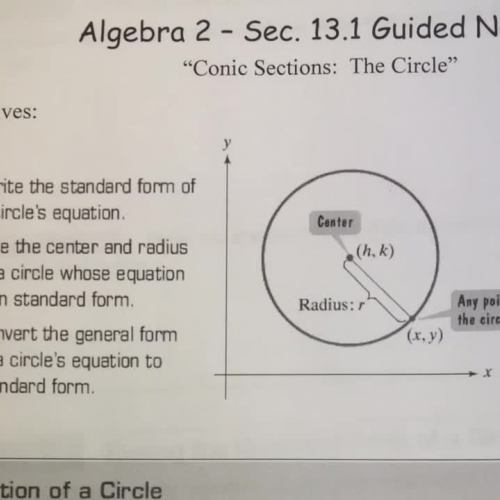 13.1 Conic Sections: The Circle