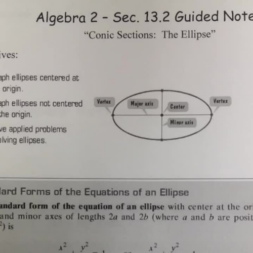 13.2 Conic Sections: The Ellipse