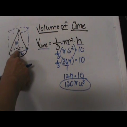 Finding the volume of a cone