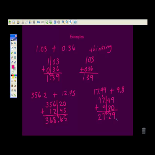 adding decimals