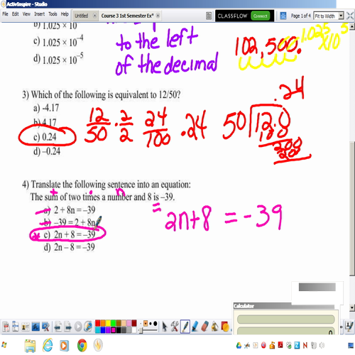 course 3 1st semester study guide page 1
