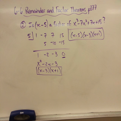 HLWW Algebra 2: lesson 6-6