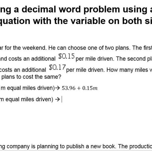 Module 5 Decimal word problem