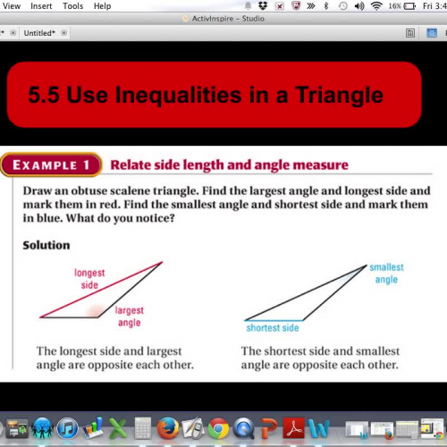 5.5 Use Inequalities in a Triangle