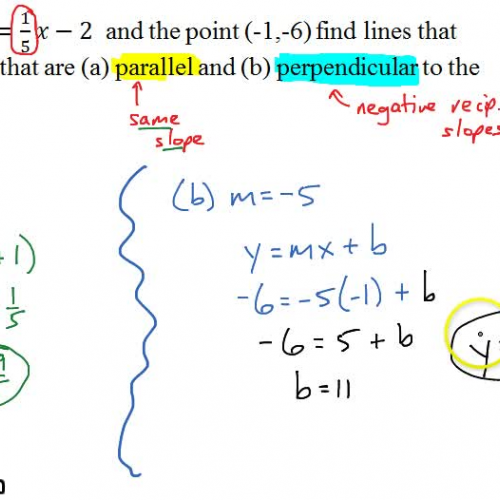 Pre-Calc @ Harrison: Parallel and Perpendicular Lines