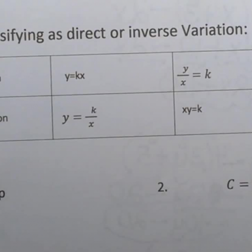 How to classify an equation as direct variation or inverse variation