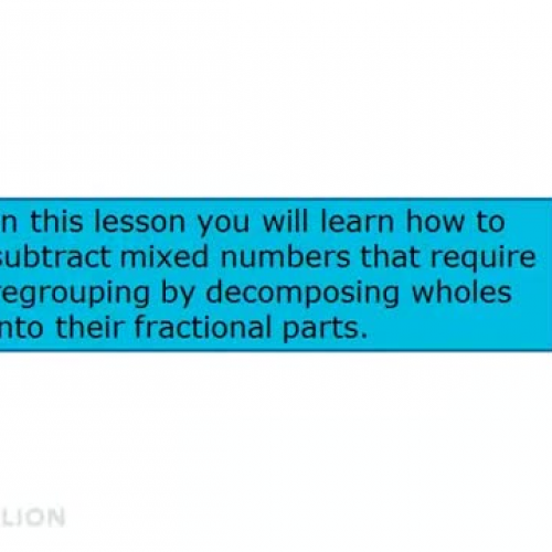 5.1 Lesson 4 - Subtract Mixed Numbers