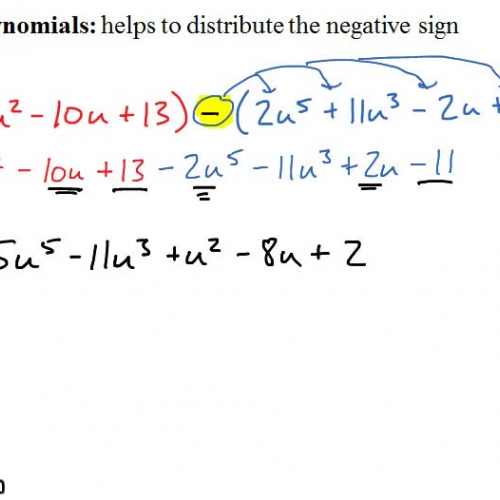 Algebra I @ Harrison: Adding and Subtracting Polynomials