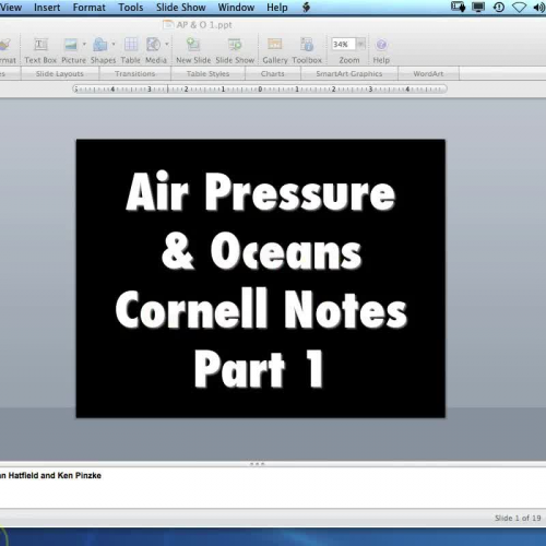 Air Pressure and Oceans Cornell Notes Part 1A