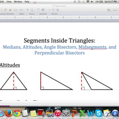 Types of Segments Inside Triangles (Part I): Altitudes, Perpendicular bisectors, etc. 