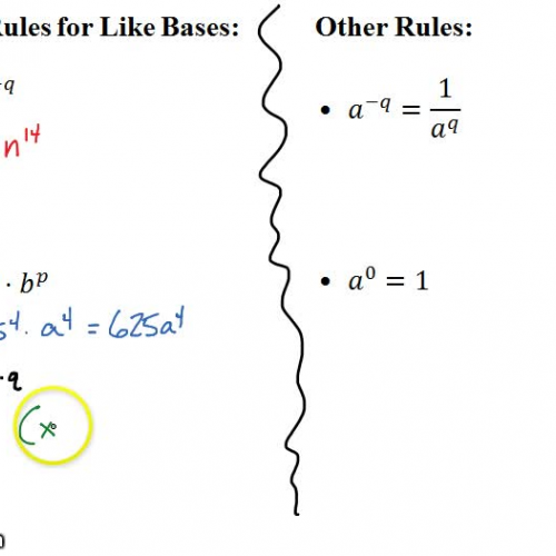 Algebra I @ Harrison: Multiplication Laws of Exponents